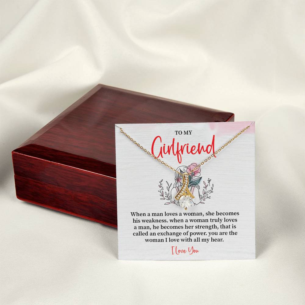 Romantic Necklace for Girlfriend – I Love You Message Card