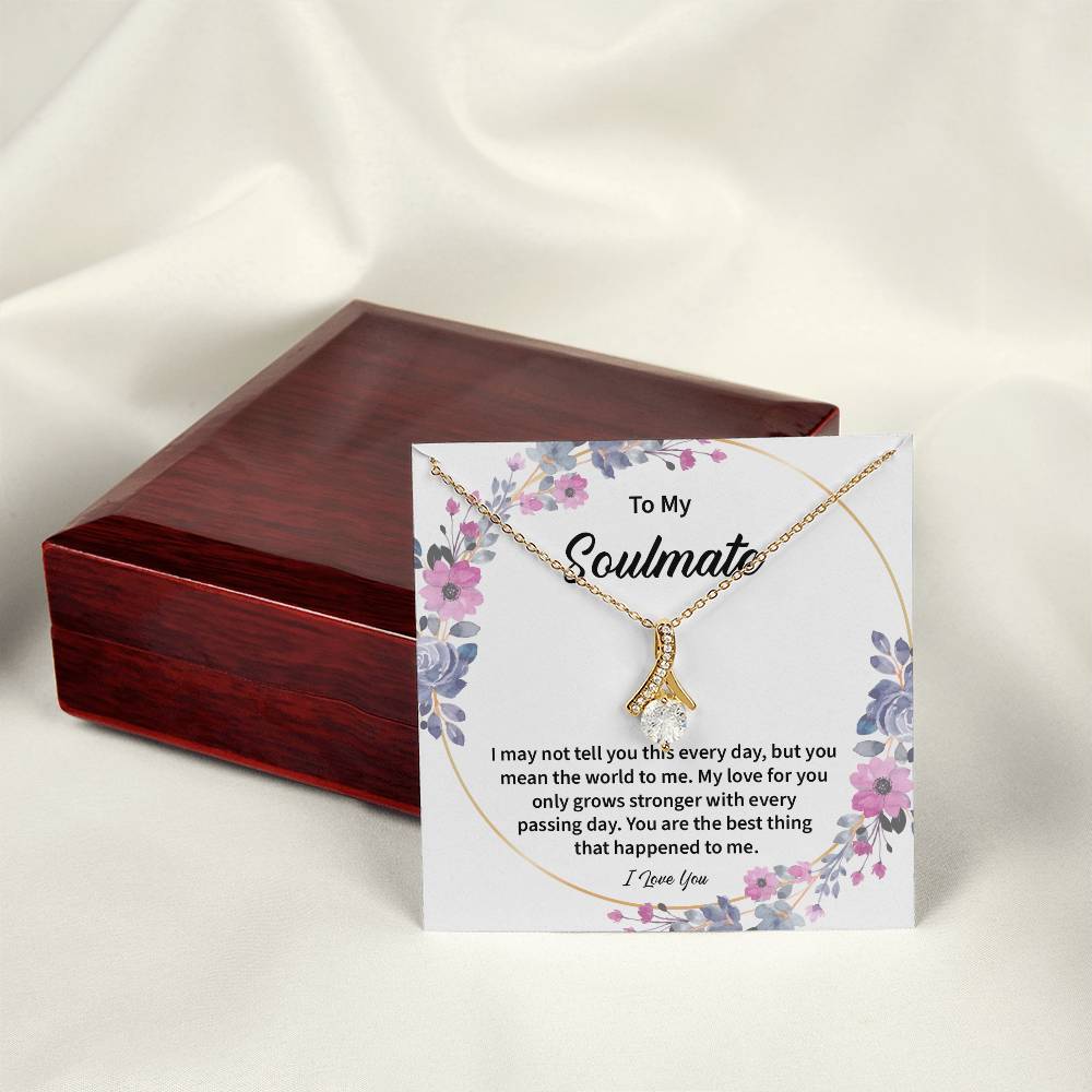 Soulmate Necklace Gift for Her – Love Message Card