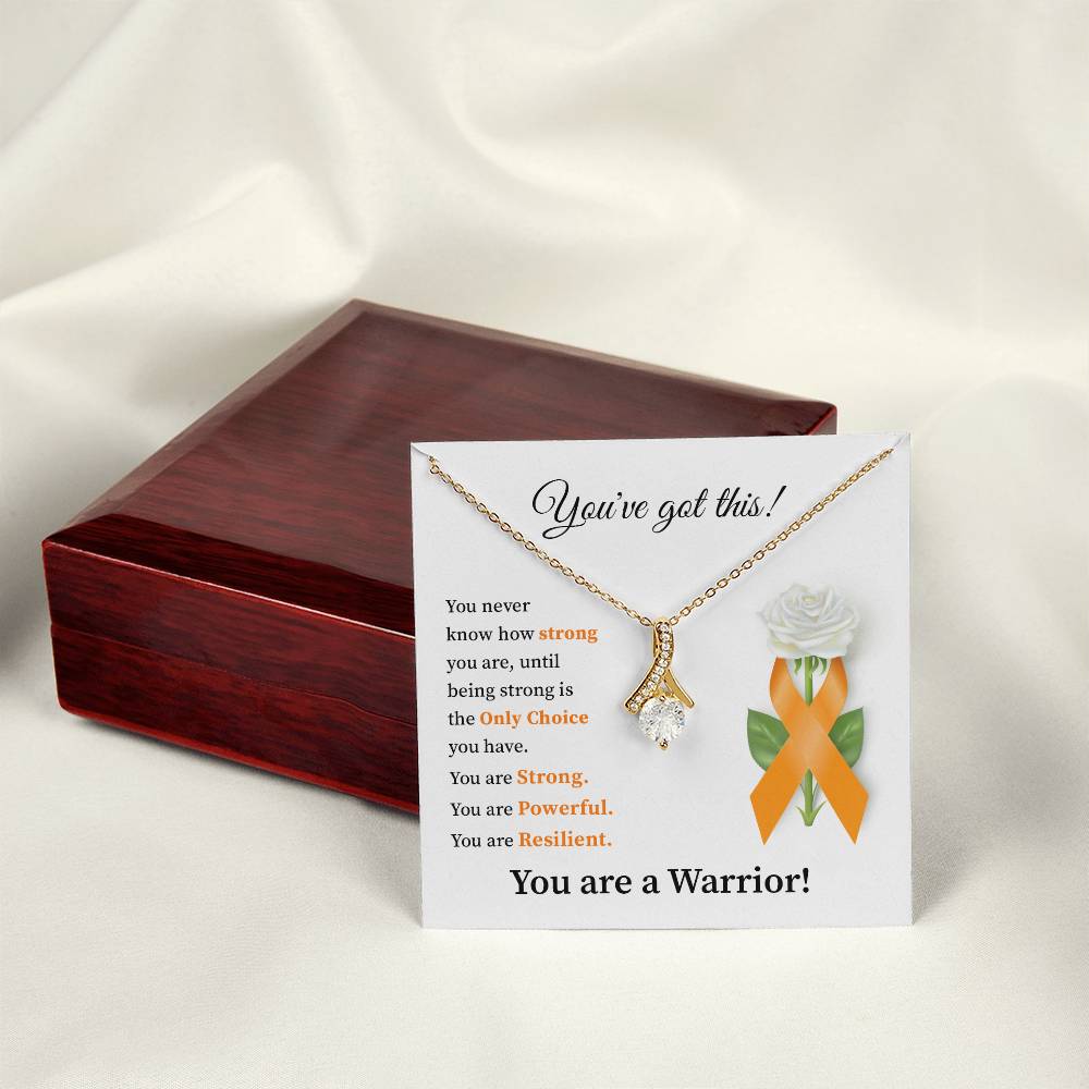 You’ve Got This Orange Ribbon Necklace Warrior Strength Gift for Her