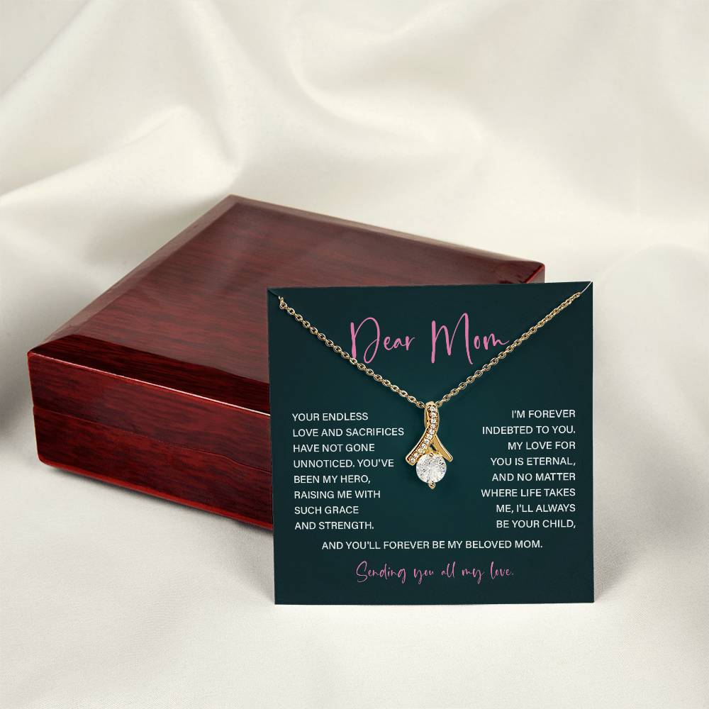 Dear Mom Mother’s Day Necklace For Mom Sentimental Birthday Gift Sentimental Anniversary Gift Christmas Jewelry Gift Best Thank You Gift  Special Necklace Jewelry Gift With Message Card