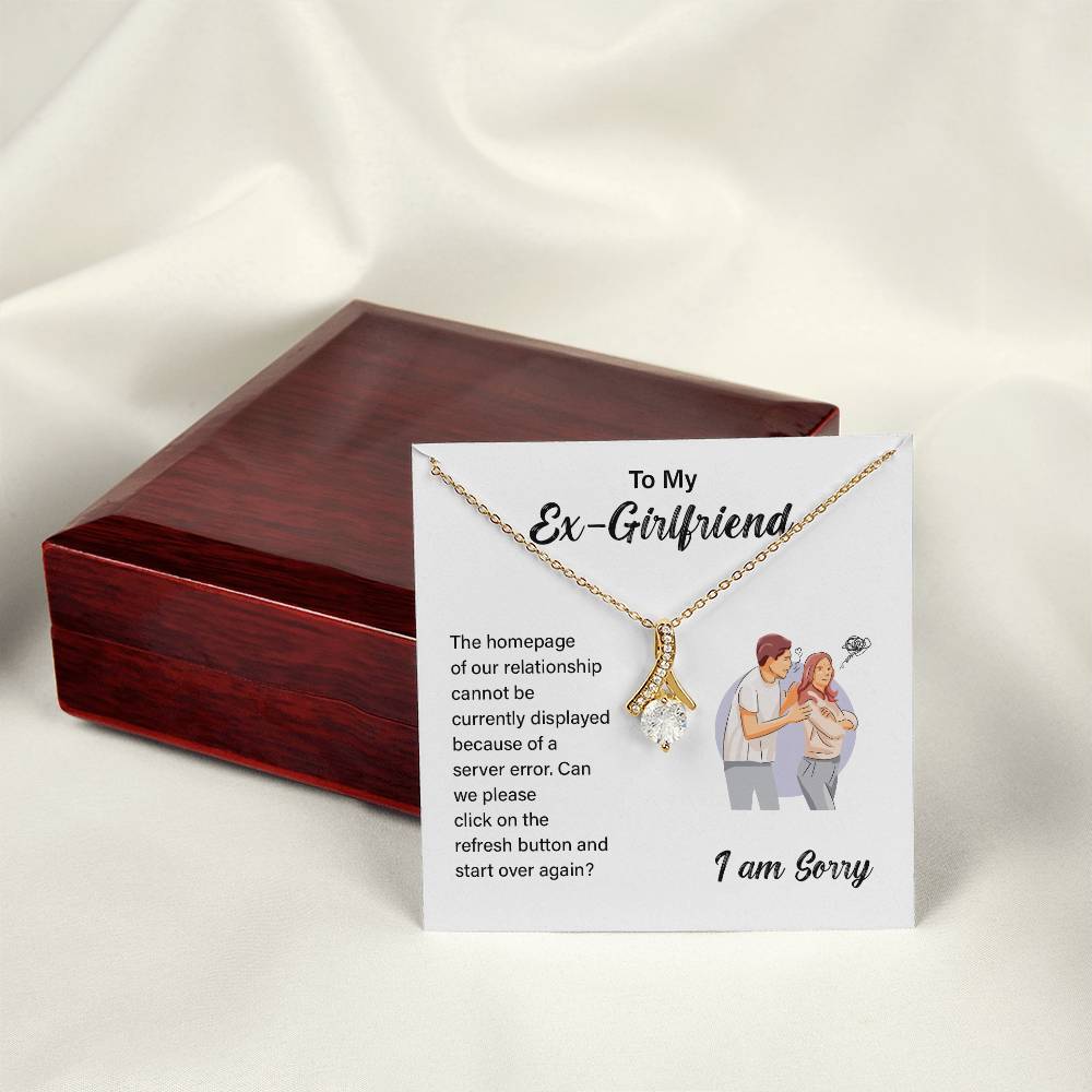 Funny Ex-Girlfriend Apology Necklace with Gift Card