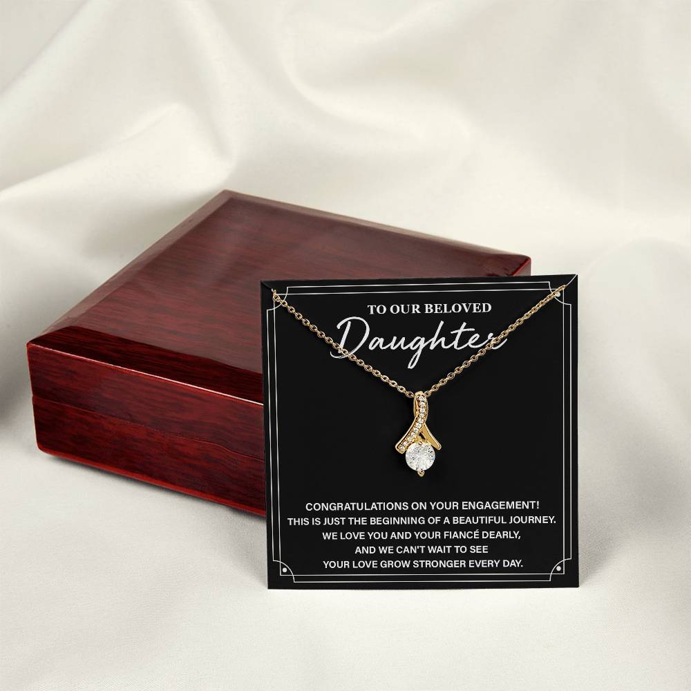 To Our Beloved Daughter Daughter Engagement Necklace Sentimental Gift For Daughter’s Engagement Jewelry Gift For Daughter’s Engagement Daughter’s Special Day Necklace Emotional Engagement Gift For Daughter Wedding Journey Gift For Daughter