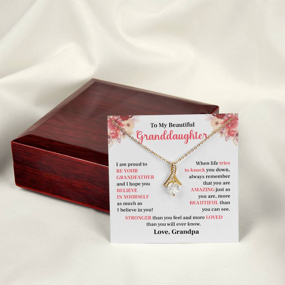 Grandpa to Granddaughter Necklace – You Are Loved & Strong