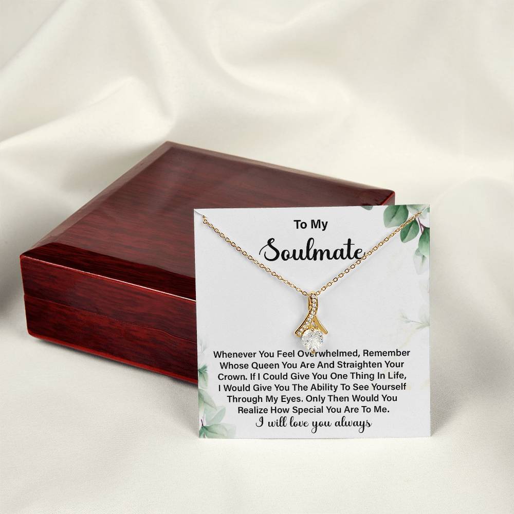 Inspirational Soulmate Necklace Gift for Her – Message Card