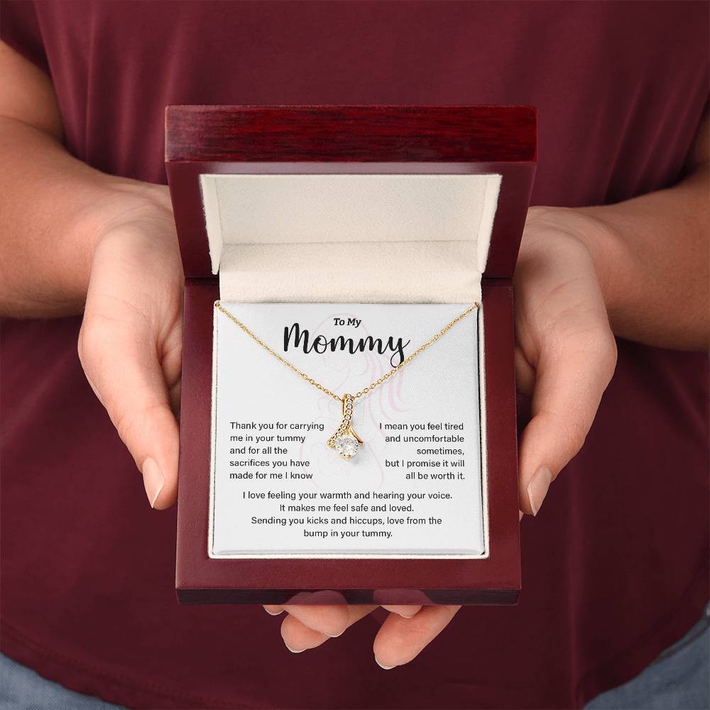 To My Mommy Necklace – Baby Bump Gift with Card