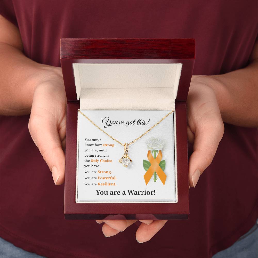 You’ve Got This Orange Ribbon Necklace Warrior Strength Gift for Her