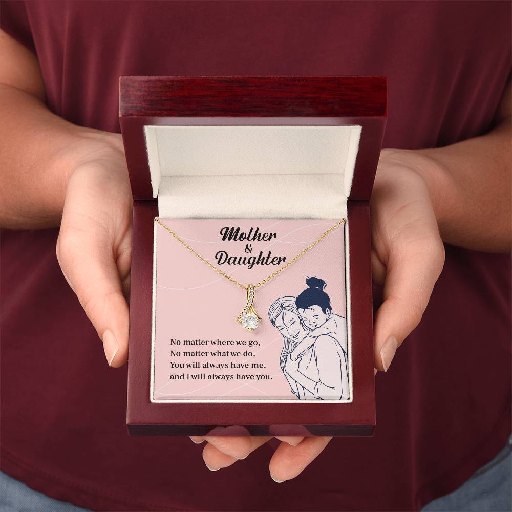 Mother Daughter Necklace Gift with Love Message