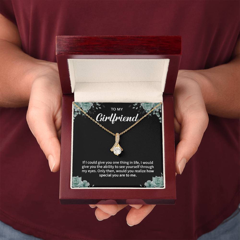 To My Girlfriend Necklace – Jewelry Gift with Message Card