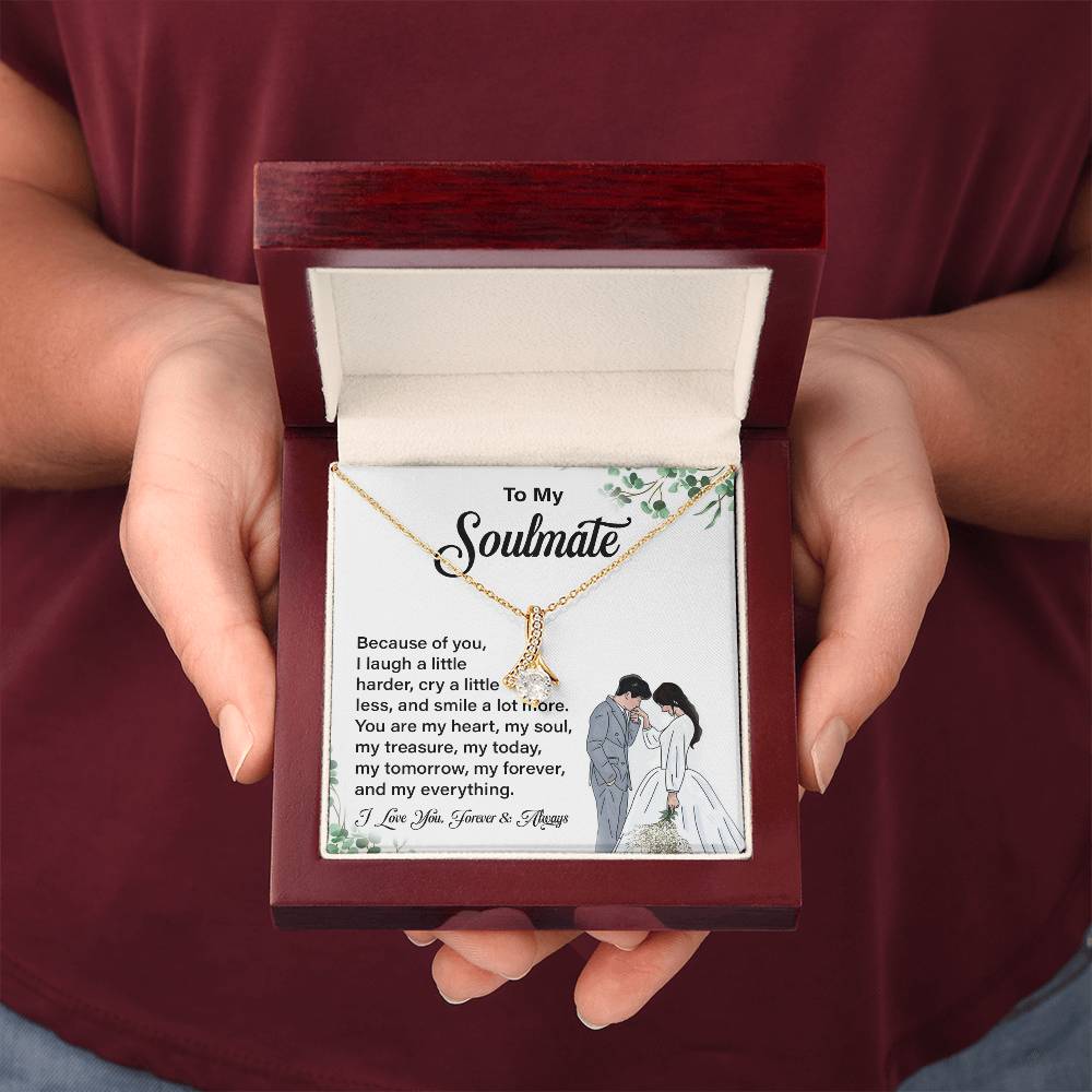 Soulmate Pendant Necklace Gift with Message Card