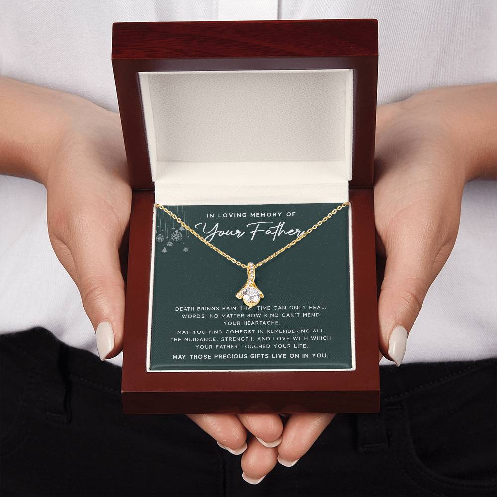 Memorial Jewelry Gift for Loss of Father with Message Card