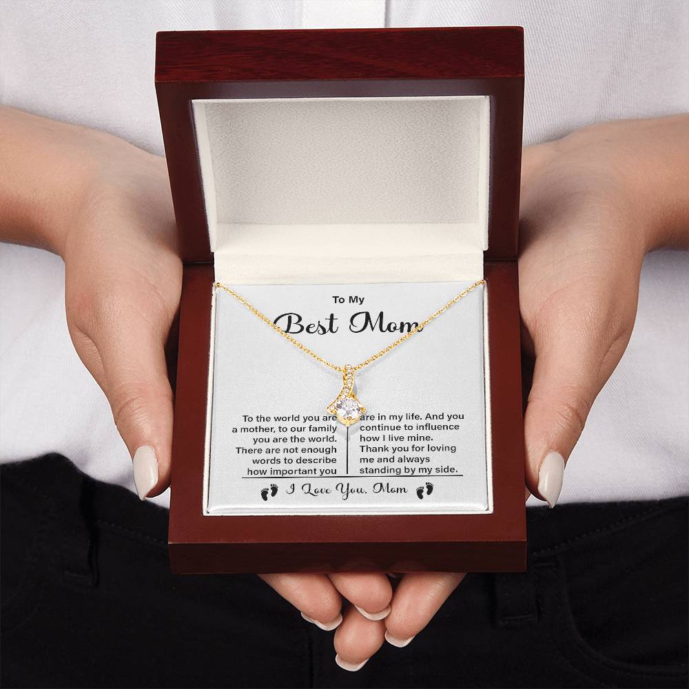 Best Mom Necklace Gift with Heartfelt Message Card
