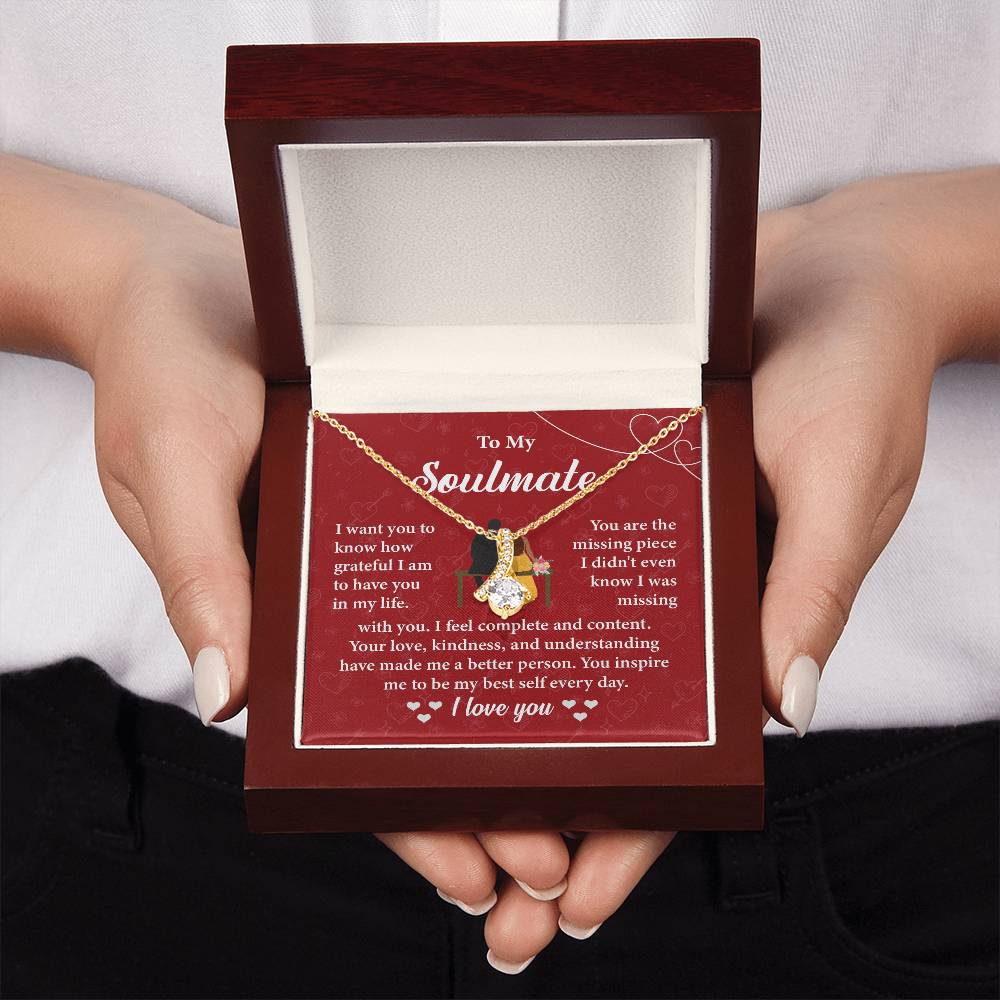 Soulmate Necklace Gift for Her – Message Card Box