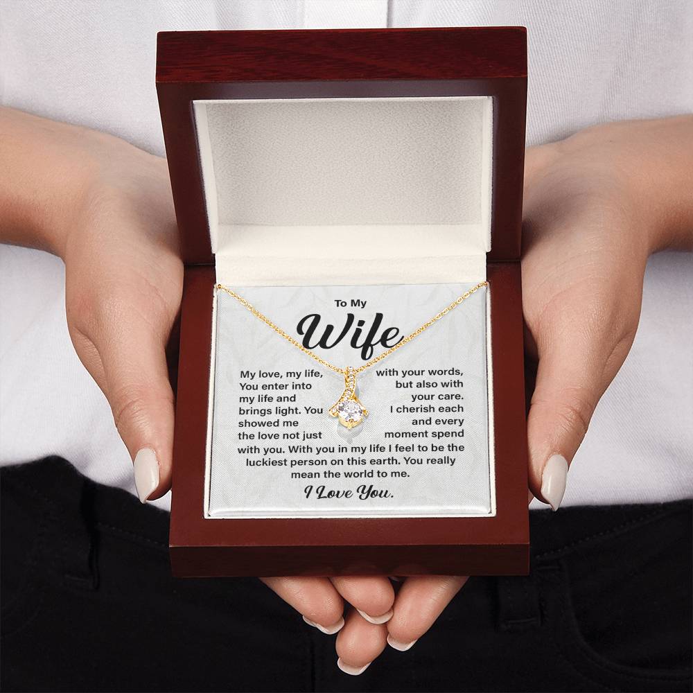 Wife Necklace Gift with Love Message Card