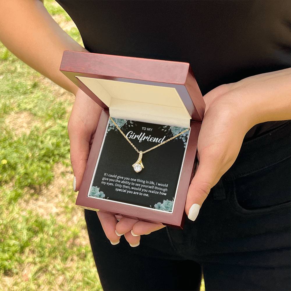 To My Girlfriend Necklace – Jewelry Gift with Message Card