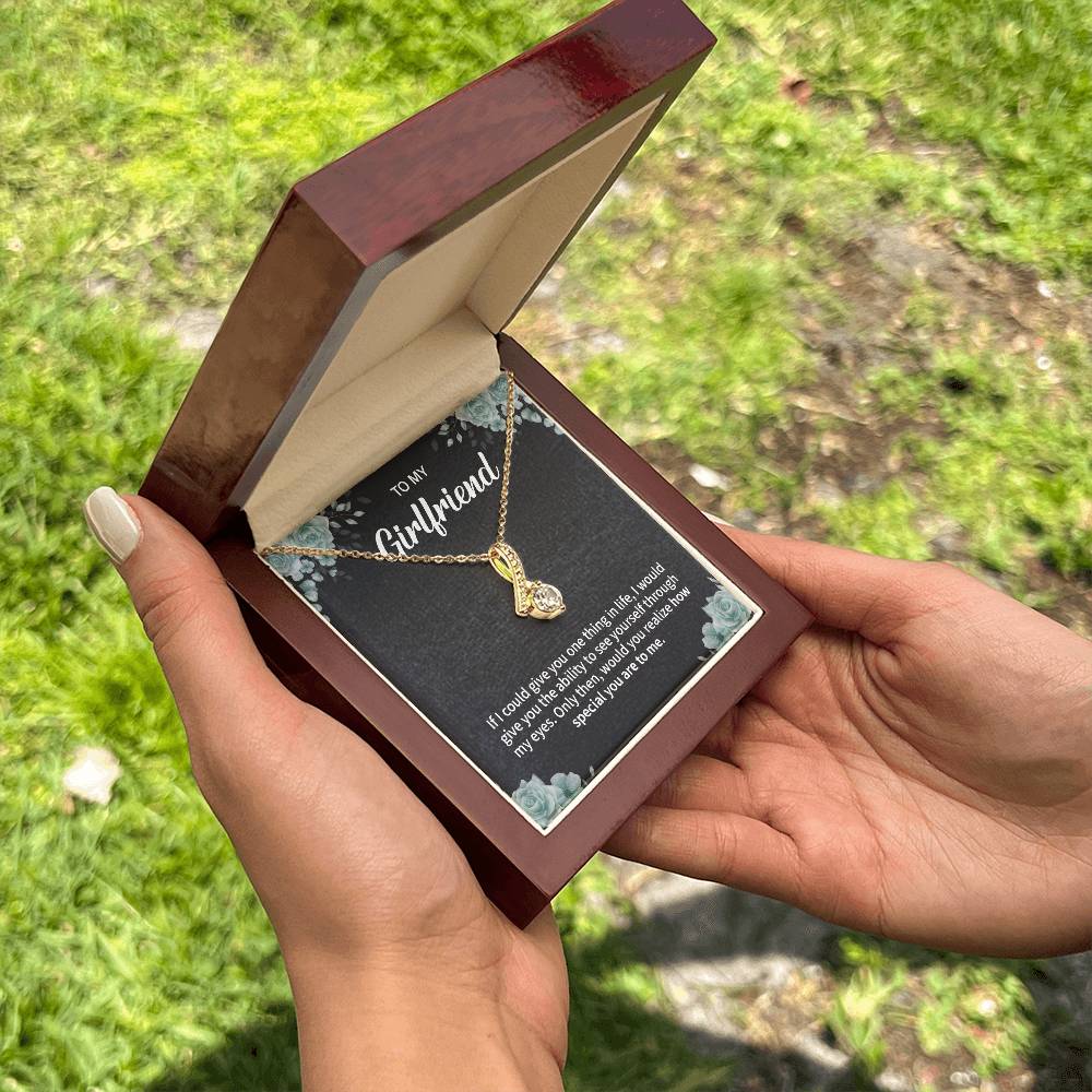To My Girlfriend Necklace – Jewelry Gift with Message Card
