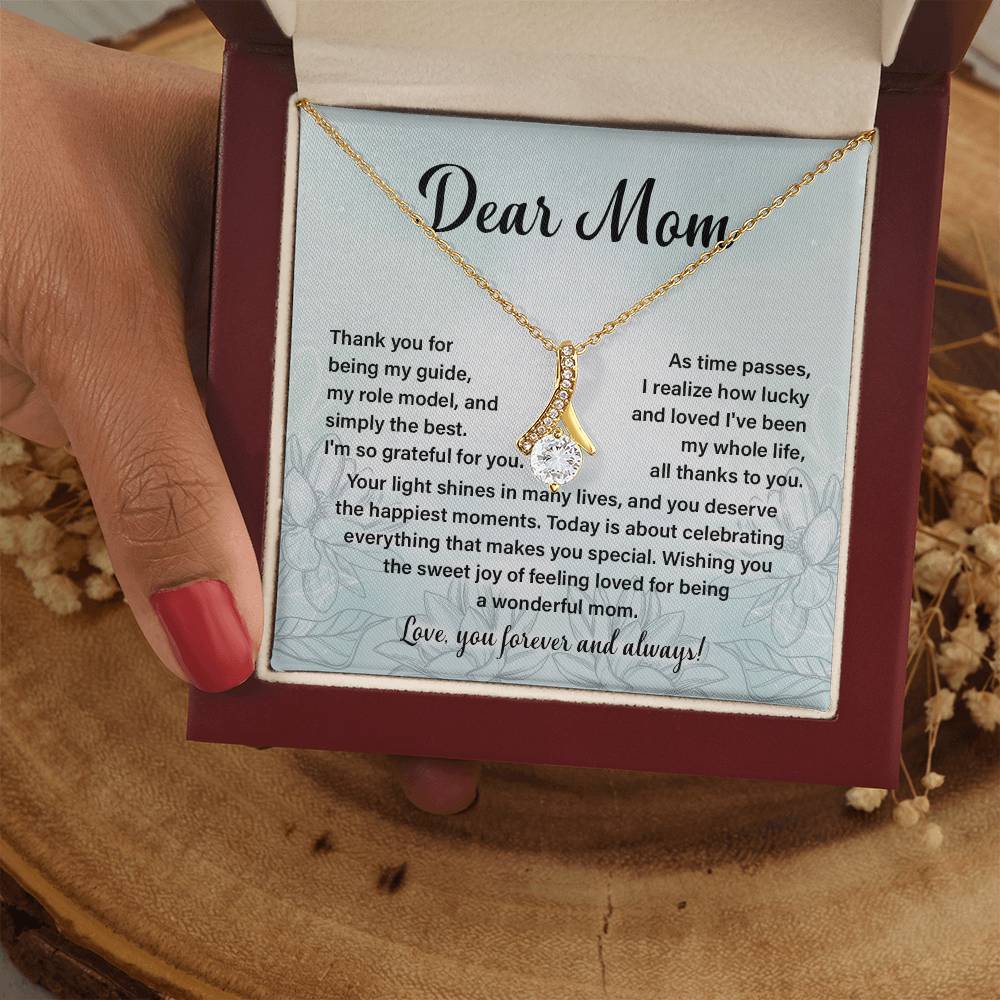 Dear Mom, Guide Pendant For Her Heartfelt Necklace For Love Role Model Jewelry For Mom Thank You Gift Sentimental Necklace Sweet Gift For A Special Woman Appreciation Necklace For Her Thoughtful Gift Sentimental Pendant