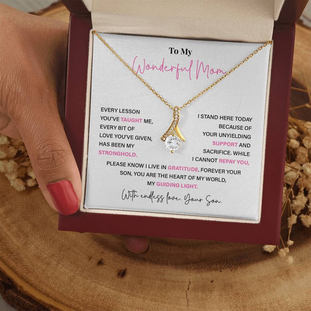 To My Wonderful Mom Thoughtful Birthday Necklace For Mom Best Mother’s Day Gift Christmas Necklace Heartfelt Anniversary Necklace Heartfelt Anniversary Necklace