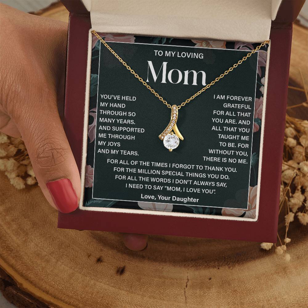 Daughter to Mom Necklace Gift with Message Card
