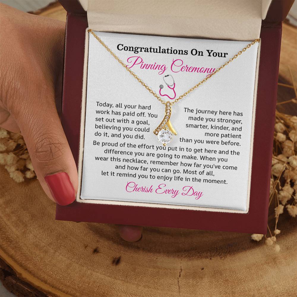 Congratulations On Your Pinning Ceremony Necklace Pinning Ceremony Necklace Gift Congratulations Pinning Ceremony Jewelry Strength And Growth Necklace Gift Pinning Ceremony Milestone Necklace Pinning Ceremony Graduation Necklace Gift