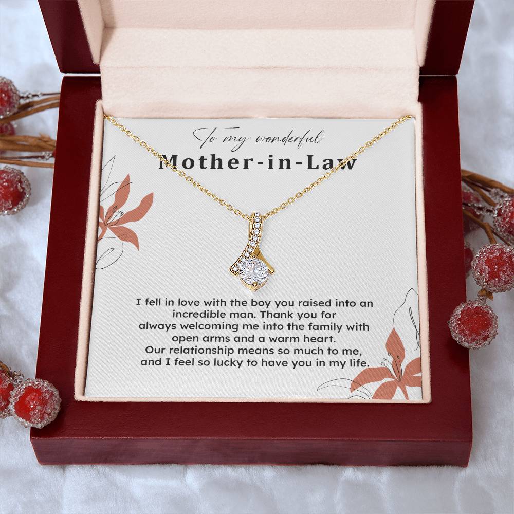 To My Wonderful Mother-in-law Necklace Mother-in-law Necklace Gift Thank You Gift For Mother-in-law Sentimental Mother-in-law Jewelry Jewelry For Mother-in-law Emotional Gift For Mother-in-law Meaningful Gift For Mother-in-law Mother Sentimental Jewelry