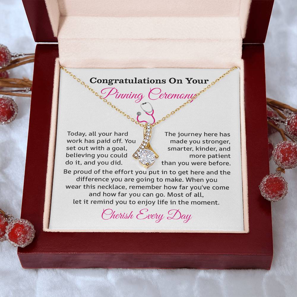 Congratulations On Your Pinning Ceremony Necklace Pinning Ceremony Necklace Gift Congratulations Pinning Ceremony Jewelry Strength And Growth Necklace Gift Pinning Ceremony Milestone Necklace Pinning Ceremony Graduation Necklace Gift