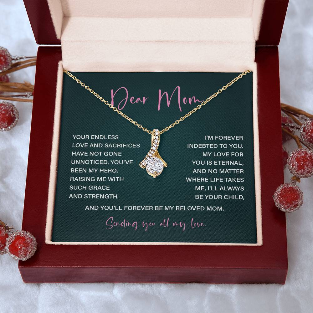 Dear Mom Mother’s Day Necklace For Mom Sentimental Birthday Gift Sentimental Anniversary Gift Christmas Jewelry Gift Best Thank You Gift  Special Necklace Jewelry Gift With Message Card