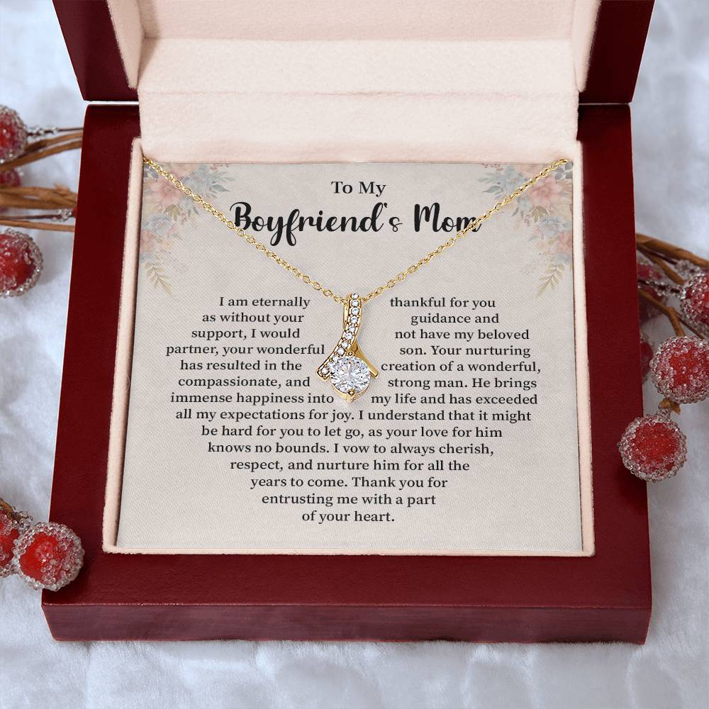 Boyfriend’s Mom Necklace Gift with Sentimental Card