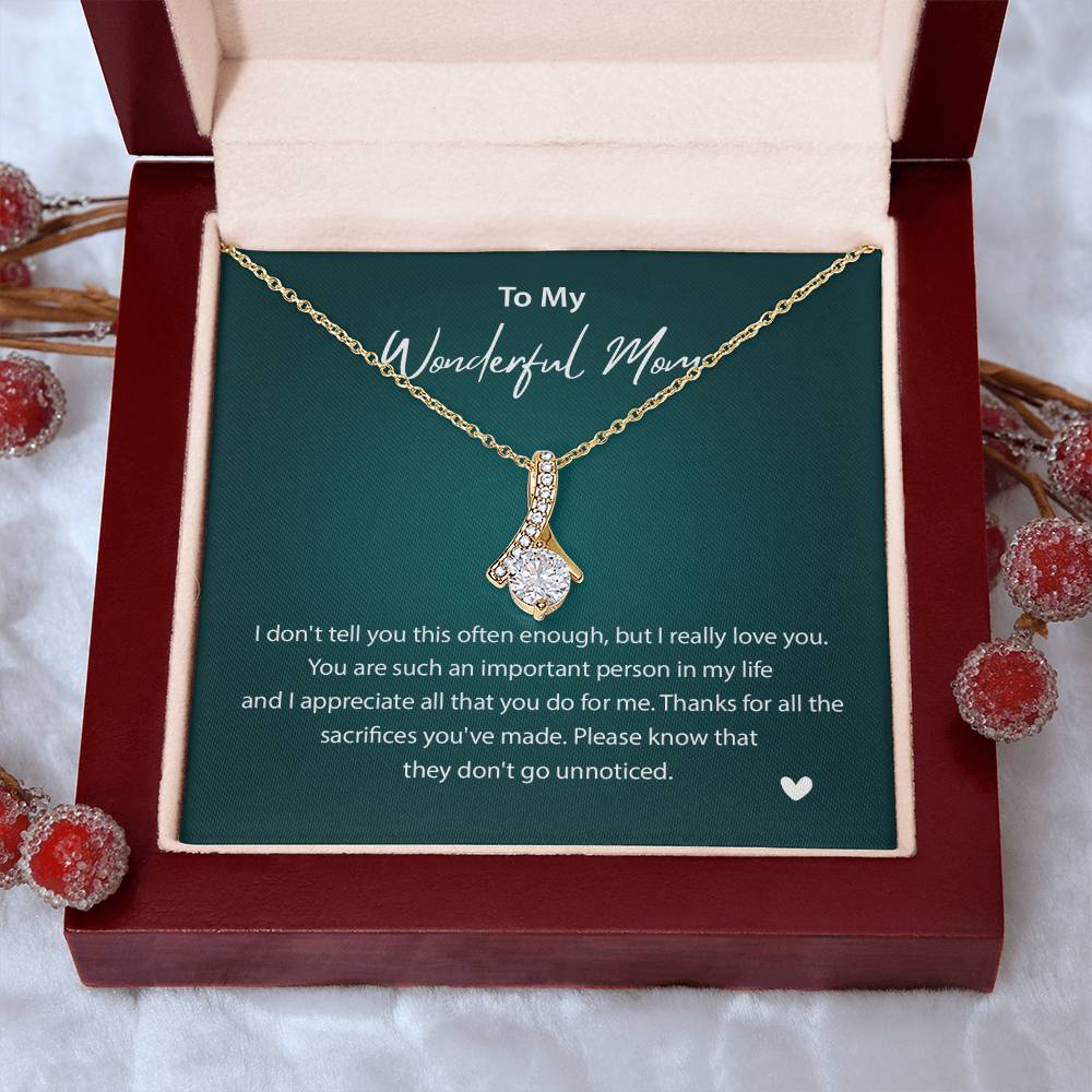 To My Wonderful Mom Wonderful Mom Necklace Gift Unique Gift For Mother-child Bond Unique Gift For Mother-child Bond Necklace For Family Bond Thoughtful Gift For Mother-child Bond Spiritual Bond With Mom Necklace Spiritual Bond With Mom Necklace