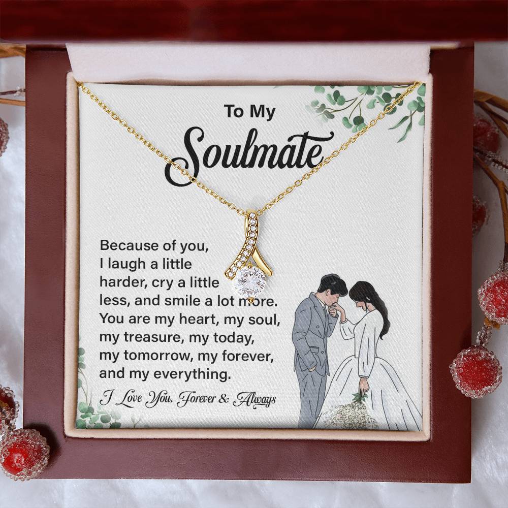 Soulmate Pendant Necklace Gift with Message Card