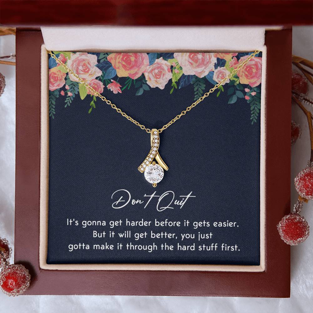 Don't Quit Meaningful Gift Don't Quit Necklace Supportive Gift You Are Strong Necklace Cancer Survivor Jewelry Stronger Necklace Braver Necklace Breast Cancer Necklace For Soulmate Motivational Jewelry Emotional Connection Necklace Never Give Up Necklace