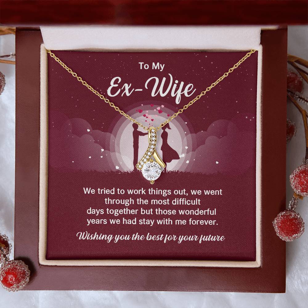 Ex-Wife Necklace Gift – Elegant Jewelry with Message Card