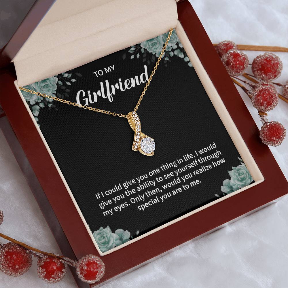 To My Girlfriend Necklace – Jewelry Gift with Message Card
