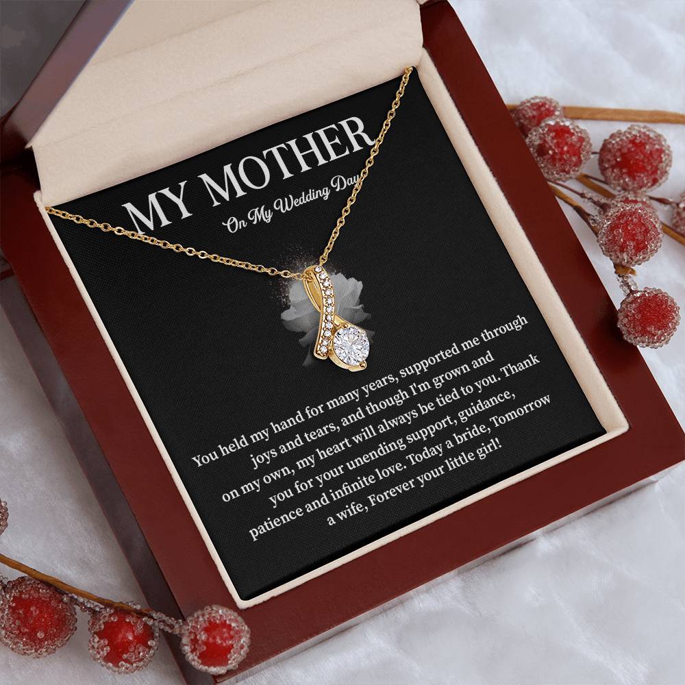Wedding Day Gift for Mom from Bride – Heartfelt Necklace with Message Card