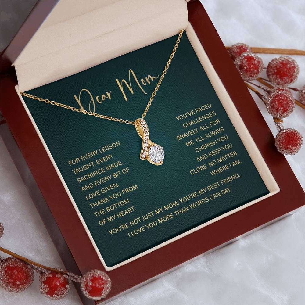 Dear Mom Mother’s Day Necklace From Daughter/son Special Birthday Jewelry For Mother Best Anniversary Necklace Gift Thoughtful Christmas Gift Just Because Necklace Gift Heart-shaped Jewelry Sentimental Necklace With Message Card