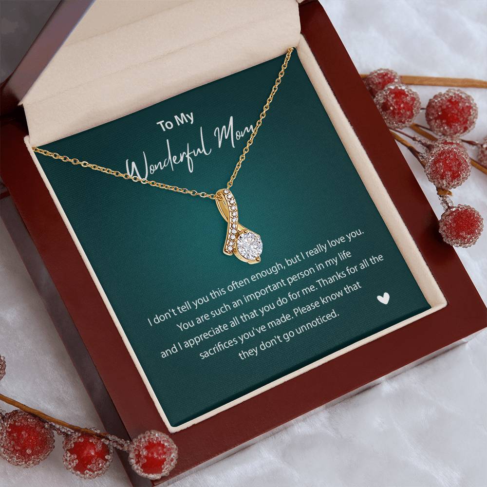 To My Wonderful Mom Wonderful Mom Necklace Gift Unique Gift For Mother-child Bond Unique Gift For Mother-child Bond Necklace For Family Bond Thoughtful Gift For Mother-child Bond Spiritual Bond With Mom Necklace Spiritual Bond With Mom Necklace