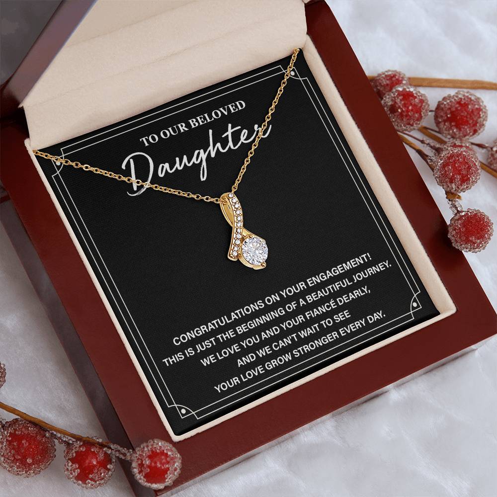 To Our Beloved Daughter Daughter Engagement Necklace Sentimental Gift For Daughter’s Engagement Jewelry Gift For Daughter’s Engagement Daughter’s Special Day Necklace Emotional Engagement Gift For Daughter Wedding Journey Gift For Daughter