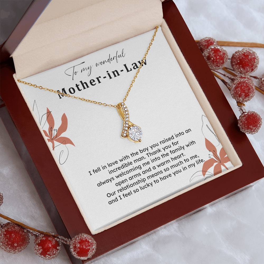 To My Wonderful Mother-in-law Necklace Mother-in-law Necklace Gift Thank You Gift For Mother-in-law Sentimental Mother-in-law Jewelry Jewelry For Mother-in-law Emotional Gift For Mother-in-law Meaningful Gift For Mother-in-law Mother Sentimental Jewelry