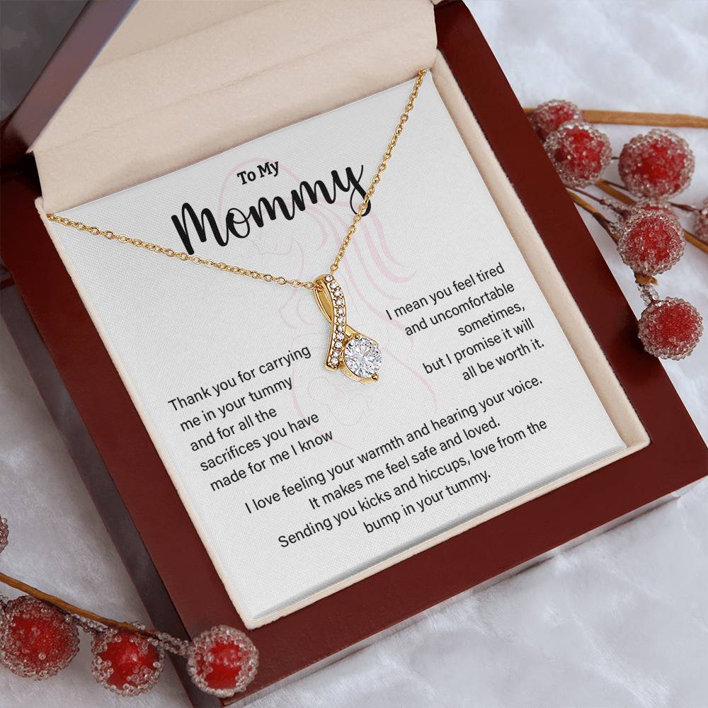 To My Mommy Necklace – Baby Bump Gift with Card