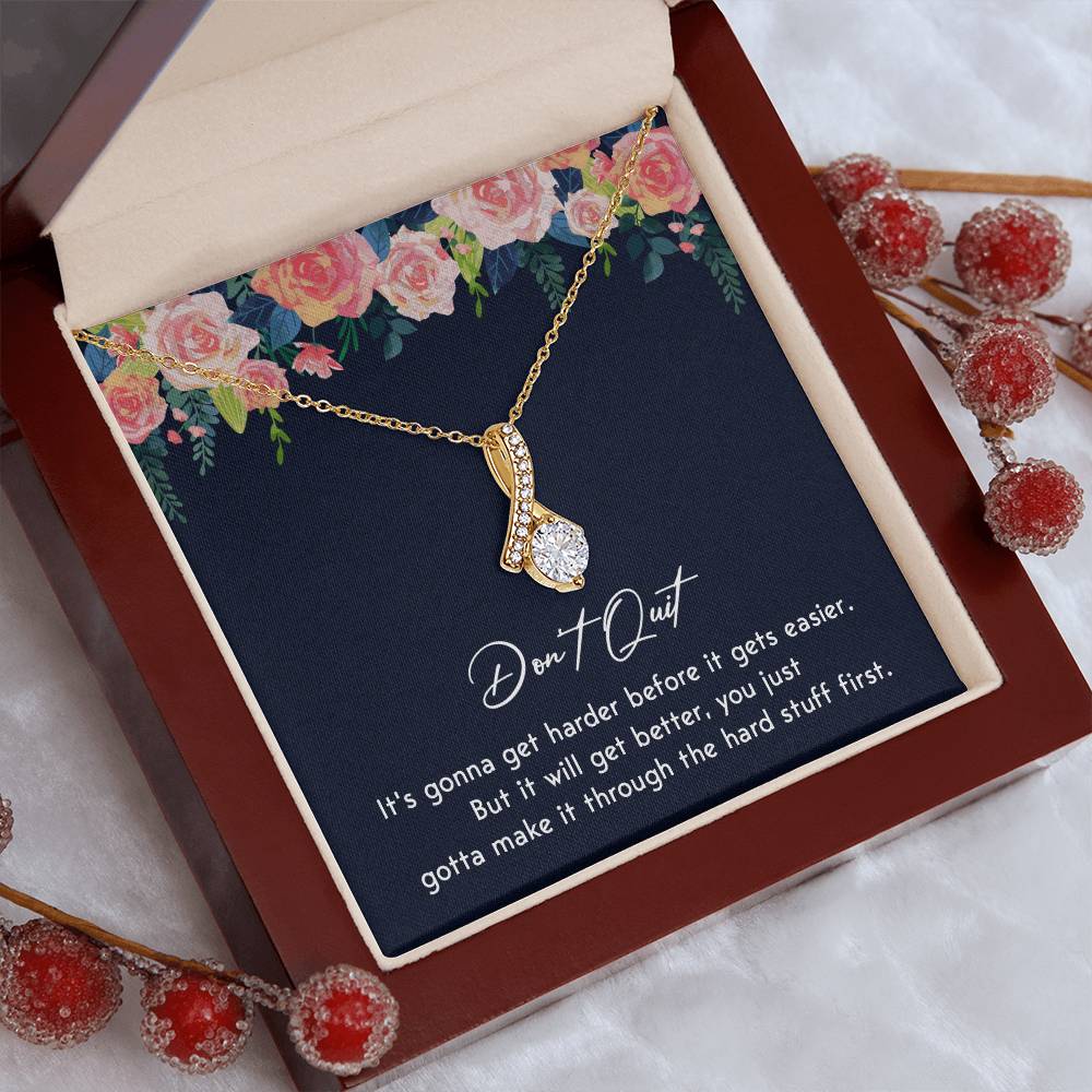 Don't Quit Meaningful Gift Don't Quit Necklace Supportive Gift You Are Strong Necklace Cancer Survivor Jewelry Stronger Necklace Braver Necklace Breast Cancer Necklace For Soulmate Motivational Jewelry Emotional Connection Necklace Never Give Up Necklace