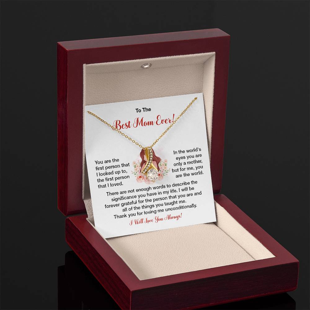 To The Best Mom Ever Heartfelt Necklace For Her Loving Jewelry For Mother's Day Sweet Pendant For Appreciation Thank You Gift For Love Sentimental Necklace Loving Pendant For A Special Connection Sentimental Pendant For A Wonderful Mom