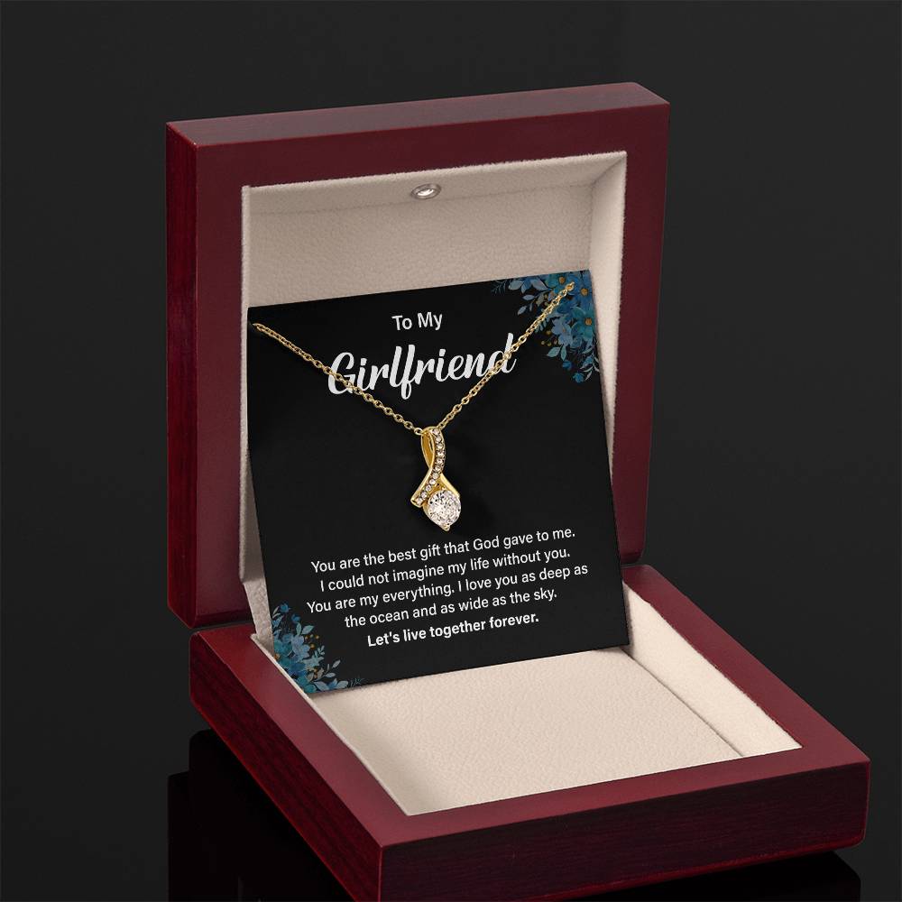 Girlfriend Gift Necklace with Heartfelt Message Card