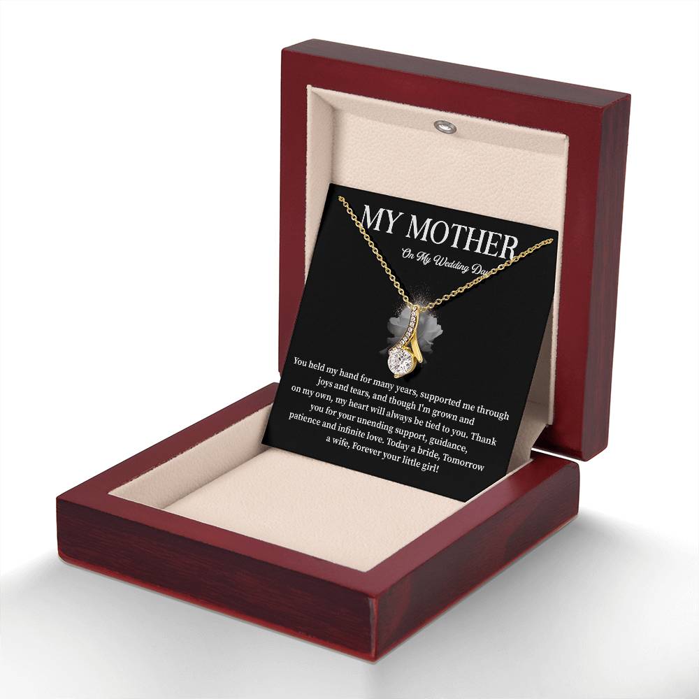 Wedding Day Gift for Mom from Bride – Heartfelt Necklace with Message Card