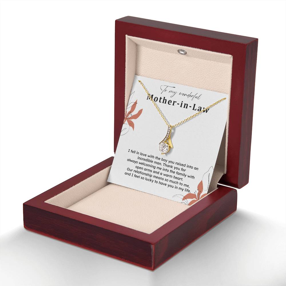 To My Wonderful Mother-in-law Necklace Mother-in-law Necklace Gift Thank You Gift For Mother-in-law Sentimental Mother-in-law Jewelry Jewelry For Mother-in-law Emotional Gift For Mother-in-law Meaningful Gift For Mother-in-law Mother Sentimental Jewelry