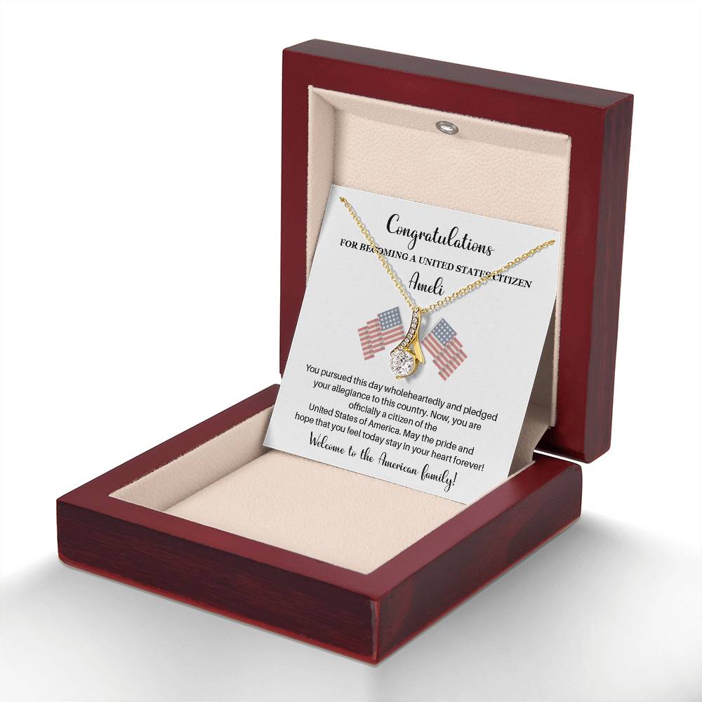 Congratulations Necklace For New U.s. Citizen Necklace For New U.s. Citizen Gift For New Citizen U.s. Citizenship Gift American Pride Necklace Gift For Newly Naturalized Citizen Welcome To America Gift Necklace For Becoming A U.s. Citizen