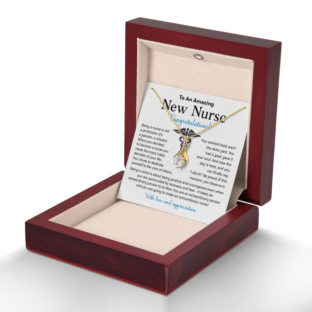 New Nurse Necklace Gift with Congratulations Card