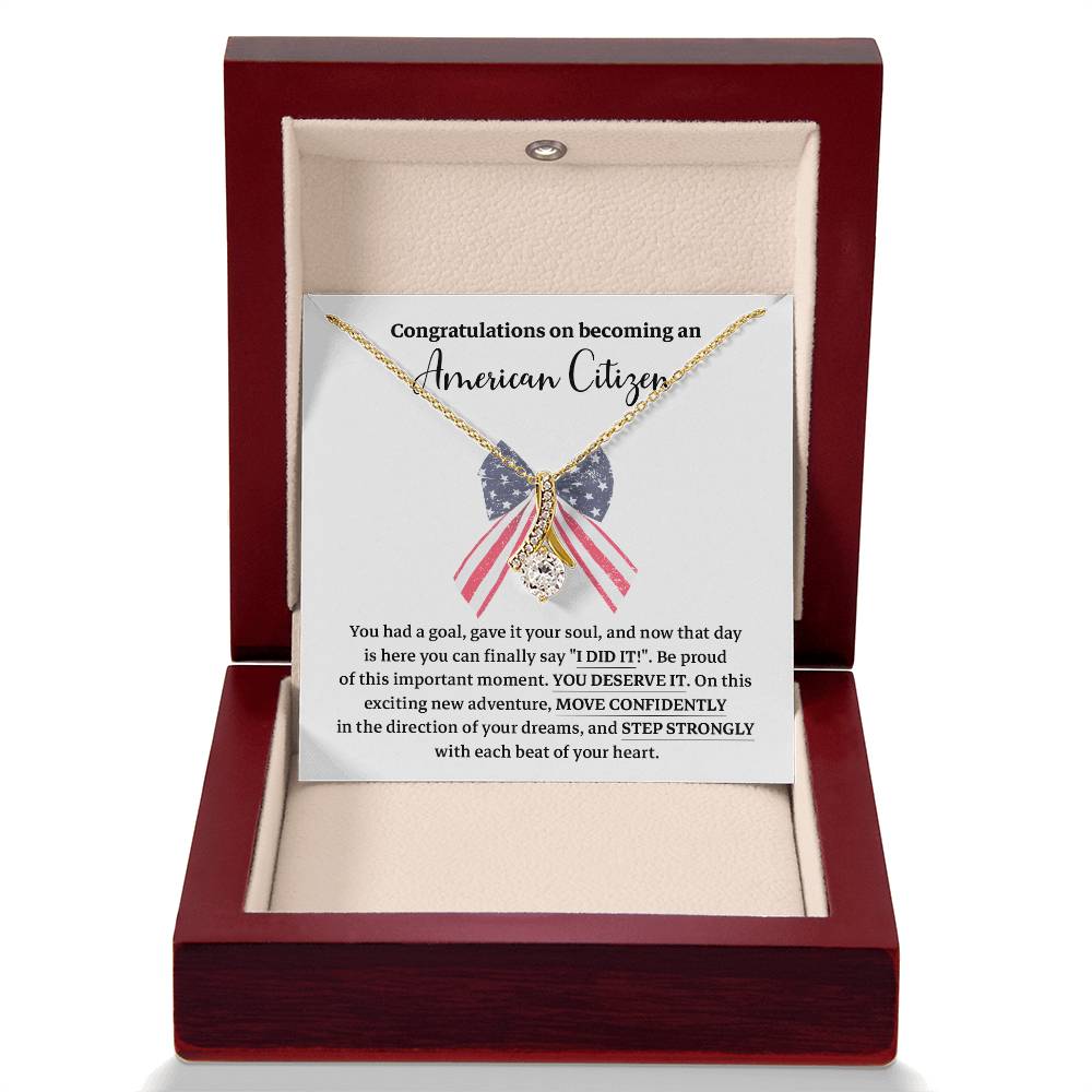 Congratulations Necklace For New American Citizen Necklace For New American Citizen Necklace With Citizenship Message  Gift For New American Adventure Necklace For U.s. Patriot Achievement Necklace For New U.s. Citizen Journey