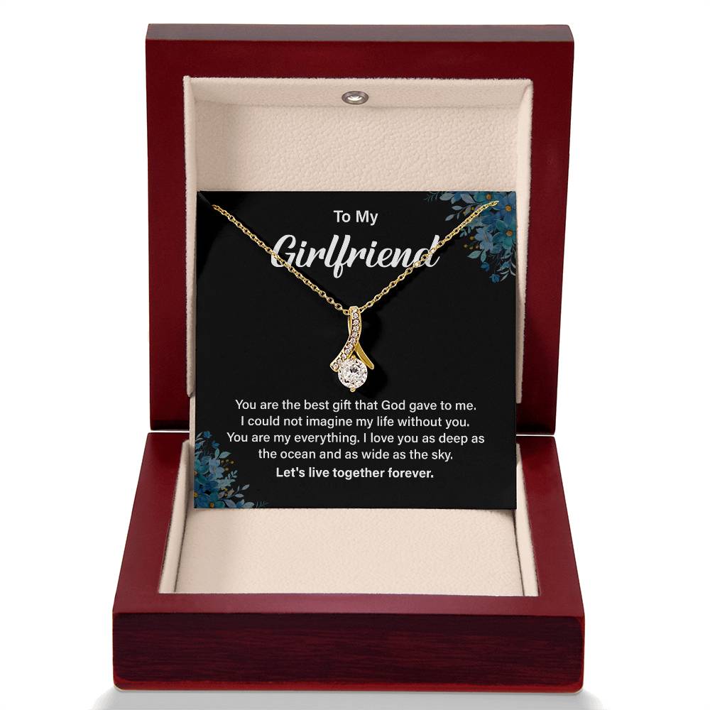Girlfriend Gift Necklace with Heartfelt Message Card