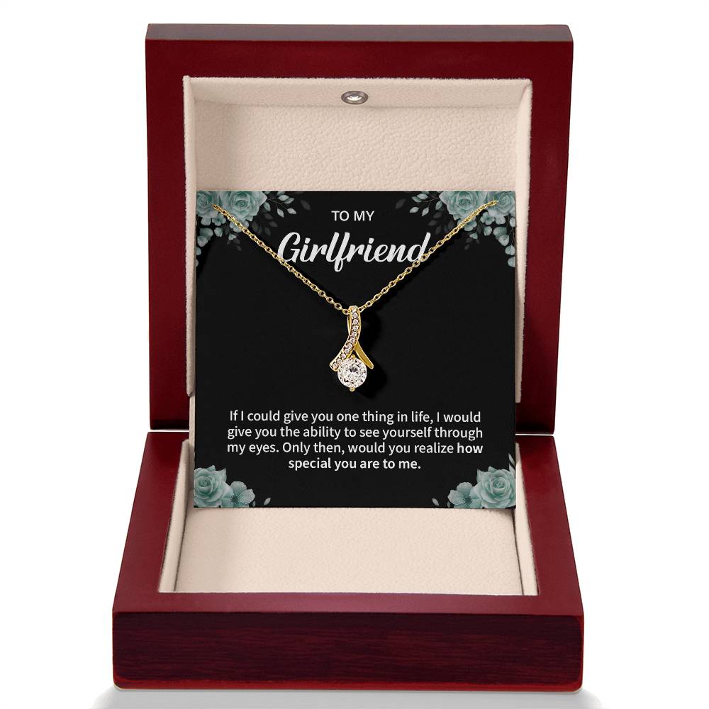 To My Girlfriend Necklace – Jewelry Gift with Message Card