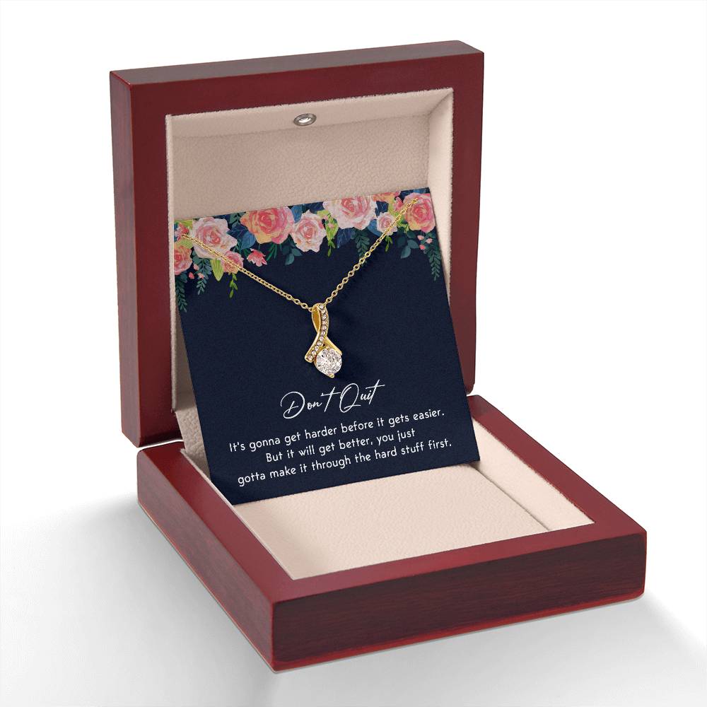 Don't Quit Meaningful Gift Don't Quit Necklace Supportive Gift You Are Strong Necklace Cancer Survivor Jewelry Stronger Necklace Braver Necklace Breast Cancer Necklace For Soulmate Motivational Jewelry Emotional Connection Necklace Never Give Up Necklace