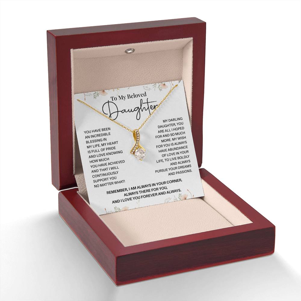 Beloved Daughter Gift Necklace with Message Card